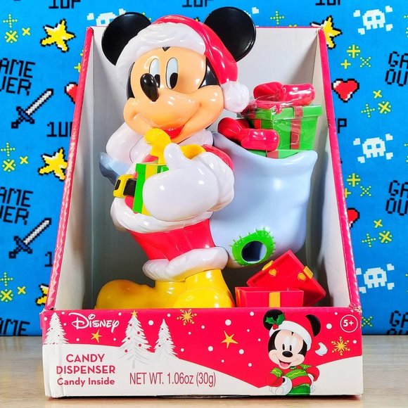 Disney Mickey Mouse 10" Christmas Santa Candy Dispenser Limited Edition New